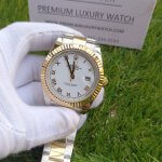 Rolex Oyster Perpetual Datejust white face 41MM Two-Tone Slate Roman Dial Oyster Bracelet