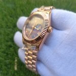 Rolex Day Date Rose Gold 41MM President Fluted Bezel Blue Roman Dial Men’s Watch