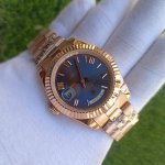 Rolex Day Date Rose Gold 41MM President Fluted Bezel Blue Roman Dial Men’s Watch