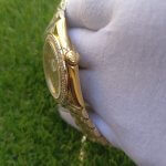 Rolex Day Date ii Stainless Steel Yellow Gold Champagne With Diamond Bezel And 41MM Roman Dial President Bracelet Watch