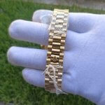Rolex Day Date ii Stainless Steel Yellow Gold Champagne With Diamond Bezel And 41MM Roman Dial President Bracelet Watch
