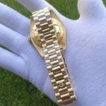 Rolex Day-Date Gold Blue Dial 41MM President Fluted Bezel Men's Watch