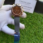 Rolex Daytona Rose Gold Ceramic Cosmograph Chocolate & Numerical Dial Rubber Strap Watch