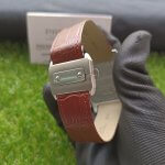 Cartier Santos Rose Gold 100 Large White Dial  Brown Leather Belt Men’s Watch W20107X7