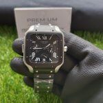 Cartier Santos 100 XL Chronograph Black Dial Steel Bracelet WSSA0017 Men’s Watch