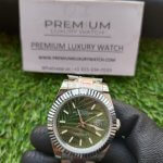 Rolex Datejust Green Dial | 41mm Olive Green Palm Motif Dial | Jubilee Stainless Steel Wrist Watch