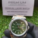 Rolex Datejust Green Dial | 41mm Olive Green Palm Motif Dial | Jubilee Stainless Steel Wrist Watch