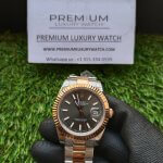Rolex Oyster Rose Gold Datejust 41mm Two-Tone Black Dial Watch