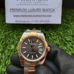 Rolex Oyster Rose Gold Datejust 41mm Two-Tone Black Dial Watch