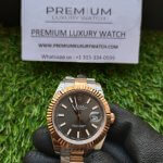 Rolex Oyster Rose Gold Datejust 41mm Two-Tone Black Dial Watch