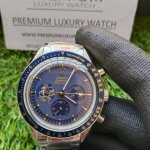 Omega Speedmaster Apollo 11 50th Anniversary Case Moonshine Gold & Blue Bezel Blue Dial Men’s Wrist Watch