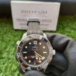 Omega Seamaster 300 Black 42MM Gold Dial Co Axial Master Chronometer Rubber Belt Men’s Wrist Watch