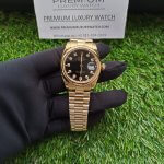 Rolex Black Diamond Watch 36MM Yellow Gold President Bracelet Unisex Wrist Watch