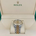 Rolex Datejust 41 Yellow Gold Steel Golden Palm Motif Dial Fluted Bezel Jubilee Bracelet 126233