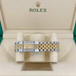Rolex Datejust 41 Yellow Gold Steel Golden Palm Motif Dial Fluted Bezel Jubilee Bracelet 126233