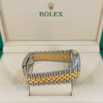 Rolex Datejust 41 Yellow Gold Steel Golden Palm Motif Dial Fluted Bezel Jubilee Bracelet 126233