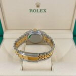 Rolex Datejust 41 Yellow Gold Steel Golden Palm Motif Dial Fluted Bezel Jubilee Bracelet 126233