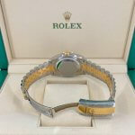 Rolex Datejust 41 Yellow Gold Steel Golden Palm Motif Dial Fluted Bezel Jubilee Bracelet 126233