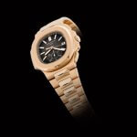 Patek Philippe Rose Gold Watch 40mm Men Nautilus Black Dial 5980/1R-001