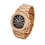 Patek Philippe Rose Gold Watch 40mm Men Nautilus Black Dial 5980/1R-001