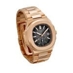 Patek Philippe Rose Gold Watch 40mm Men Nautilus Black Dial 5980/1R-001