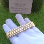 Rolex Day-Date Gold Green Dial 41MM Fluted Bezel President Bracelet Watch