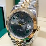 Two Tone Rolex Datejust 41mm 126303 Wimbledon Dial Fixed Jubilee Bracelet Wrist Watch