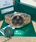 Two Tone Rolex Datejust 41mm 126303 Wimbledon Dial Fixed Jubilee Bracelet Wrist Watch