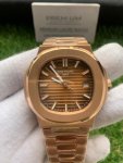 Patek Nautilus Rose Gold Yellow Dial Automatic Men's Watch