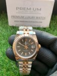Rolex Lady Datejust Rose Gold 31MM Two-Tone Black Dial Oyster Perpetual Jubilee Bracelet Watch