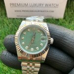 Rolex Lady Datejust Diamond 31MM Stainless Steel Green Dial Oyster Perpetual Jubilee Bracelet Watch