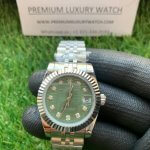 Rolex Lady Datejust Diamond 31MM Stainless Steel Green Dial Oyster Perpetual Jubilee Bracelet Watch