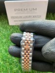 Womens Rolex with diamond bezel Datejust 31MM Steel And Rose Gold Chocolate Dial Wrist Watch