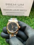 Rolex Gold Ladies Watch Datejust 31MM Two-Tone Black Roman Dial oyster perpetual jubilee bracelet