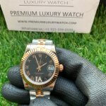 Rolex Gold Ladies Watch Datejust 31MM Two-Tone Black Roman Dial oyster perpetual jubilee bracelet