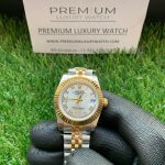 Rolex Ladies 2 Tone Datejust 31MM Gold/White Roman Dial Oyster Perpetual Jubilee Bracelet Watch