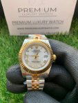 Rolex Ladies 2 Tone Datejust 31MM Gold/White Roman Dial Oyster Perpetual Jubilee Bracelet Watch