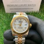 Rolex Ladies 2 Tone Datejust 31MM Gold/White Roman Dial Oyster Perpetual Jubilee Bracelet Watch