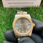 Rolex ladies Datejust Two-Tone 31MM Yellow Gold Sliver Dial Diamond Oyster Perpetual Jubilee Bracelet Watch