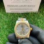 Rolex ladies Datejust Two-Tone 31MM Yellow Gold Sliver Dial Diamond Oyster Perpetual Jubilee Bracelet Watch
