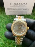 Rolex ladies Datejust Two-Tone 31MM Yellow Gold Sliver Dial Diamond Oyster Perpetual Jubilee Bracelet Watch