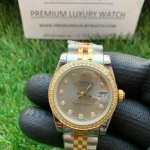 Rolex ladies Datejust Two-Tone 31MM Yellow Gold Sliver Dial Diamond Oyster Perpetual Jubilee Bracelet Watch