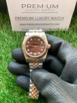 Rolex Datejust 31mm Chocolate Dial Lady Diamond Bezel Steel And Everose Gold  Watch