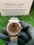 Rolex Datejust 31mm Chocolate Dial Lady Diamond Bezel Steel And Everose Gold  Watch