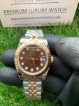 Rolex Datejust 31mm Chocolate Dial Lady Diamond Bezel Steel And Everose Gold  Watch