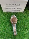 Rolex Datejust 31mm Chocolate Dial Lady Diamond Bezel Steel And Everose Gold  Watch