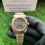 Rolex Datejust Gray Roman Dial ladies Two Tone 31MM Gold Oyster Perpetual Jubilee Bracelet Watch