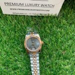 Rolex Datejust Gray Roman Dial ladies Two Tone 31MM Gold Oyster Perpetual Jubilee Bracelet Watch