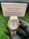 Ladies Datejust 31MM Rolex Yellow Gold/Steel White MOP Dial With Diamond Marker Oyster Perpetual Jubilee Bracelet Watch