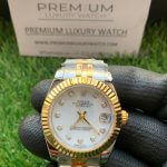 Ladies Datejust 31MM Rolex Yellow Gold/Steel White MOP Dial With Diamond Marker Oyster Perpetual Jubilee Bracelet Watch